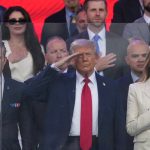 WASHINGTON, DC - JUNE 14:U.S. President Donald Trump, First Lady Melania Trump, and Defense Secretary Pete Hegseth along with other guests watch as members of the U.S Army parade down Constitution Avenue marking the 250th birthday of the U.S. Army June 14, 2025 in Washington, DC. The U.S. Army is marking its 250th birthday with a military parade including roughly 6,600 troops, 150 vehicles, and over 50 aircraft.  The parade, which coincides with President Donald Trump's 79th birthday, is designed to tell the history of the Army. (Photo by Andrew Harnik/Getty Images)