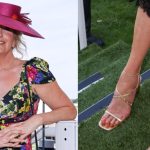 ASCOT, ENGLAND - JUNE 17: Penny Lancaster (wearing Annabeth Fenley percher hat and  Dolce & Gabbana vintage dress) attends day one of Royal Ascot 2025 at Ascot Racecourse on June 17, 2025 in Ascot, England. (Photo by Max Cisotti/Dave Benett/Getty Images for Royal Ascot)