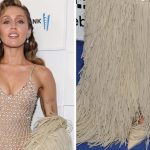 Miley Cyrus attends the "Something Beautiful" premiere in Paris Texas Lidia slingback pointed toe shoes and Shiaparelli naked dress during the 2025 Tribeca Festival at Beacon Theatre on June 6, 2025 in New York City.
