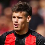 Bournemouth's Milos Kerkez runs into position during the English Premier League soccer match between AFC Bournemouth and Newcastle United, at the Vitality Stadium in Bournemouth, England, Sunday, Aug. 25, 2024. (AP Photo/Dave Shopland)
