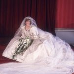 Lady Diana Spencer in the dress designed by David and Elizabeth Emanuel.