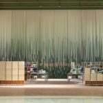 A view of the curtain designed by Chanel's craftsmanship hub Le19M at the renovated Grand Palais in Paris.