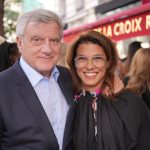 Sidney Toledano and Camille Miceli at Pucci's takeover of Bar de la Croix Rouge in Paris.