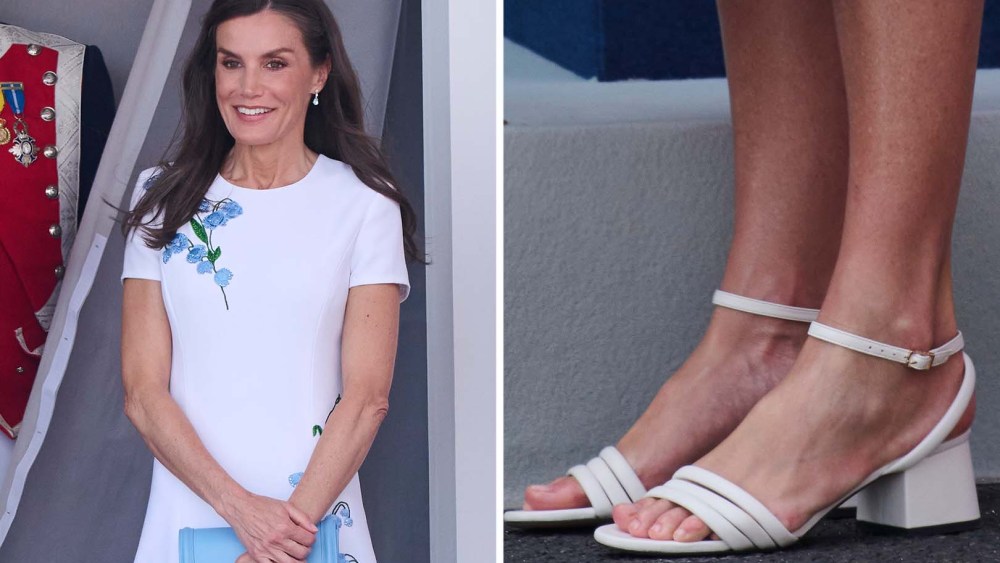 Queen Letizia Rewears Hugo Boss Sandals for Armed Forces Day 2025