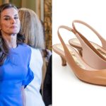 Queen Letizia of Spain in Bruges, Belgium on Friday wearing Magrit sheos.