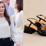 Queen Letizia of Spain visits the municipality of Burela on June 17, 2025 in Burela, Spain.