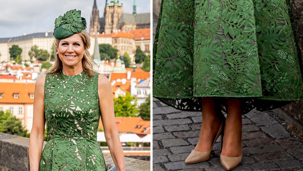 Queen Maxima Wears Tan Gianvito Rossi Pumps During Czech State Visit