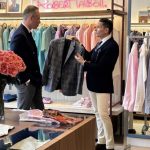 Sebastian Dollinger and Nick Picchione in the new Robert Talbott showroom.