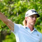 CALEDON, ON - JUNE 08: Jake Knapp of the United States reacts after hitting his tee shot on the 16th hole during the Final Round of the RBC Canadian Open at TPC Toronto at Osprey Valley on June 08, 2025 in Caledon, Ontario, Canada. (Photo by Julian Avram/Icon Sportswire) (Icon Sportswire via AP Images)