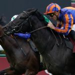 Christophe Soumillon rides Camille Pissarro to victory in the Qatar Prix Jean-Luc Lagardere at ParisLongchamp