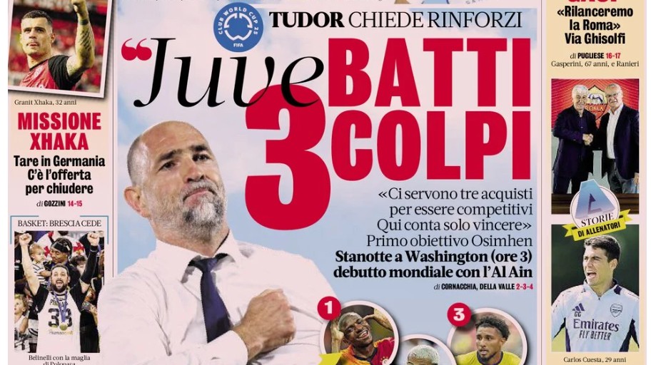 Today’s Papers – Tudor wants Juventus reinforcements, Inzaghi shocks Inter