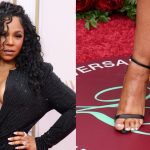 Ashanti wearing her Tom Ford Padlock sandals at the 2025 BET Awards.