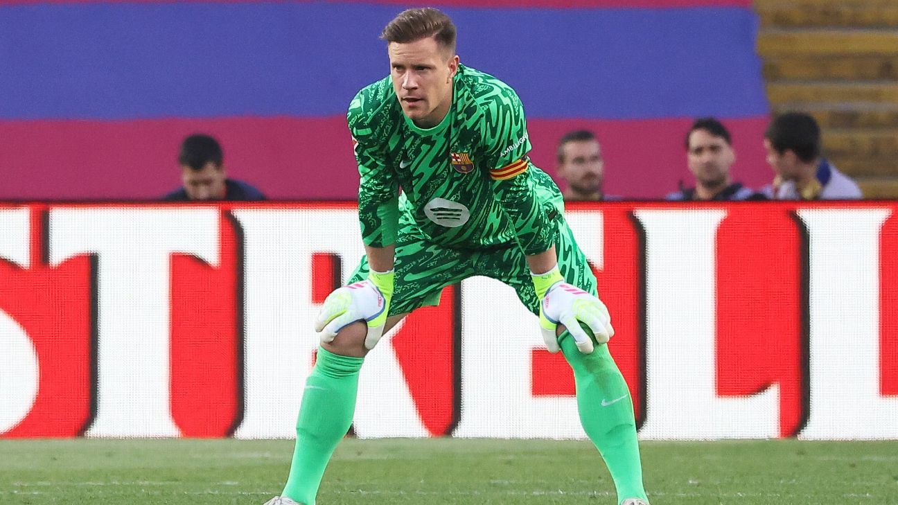 Barcelona’s Ter Stegen trains alone amid uncertain future