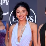 Simone Biles, Azzi Fudd and Ilona Maher at the 2025 ESPY Awards.
