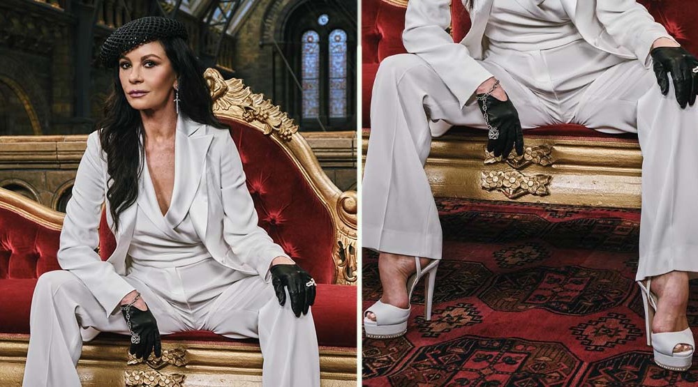 Catherine Zeta-Jones Rewrites Morticia’s Look in Le Silla Heels
