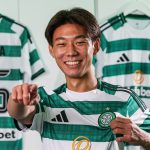 Hayato Inamura is pictured as he signs for Celtic, at Celtic Park