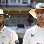 Surrey's Dan Lawrence (R) hit 88 and Jordan Clark (L) made 82 against Durham in the County Championship