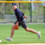 Detroit Tigers prospect Kevin McGonigle practices during spring training at TigerTown in Lakeland on Friday, Feb. 20, 2025.