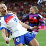 Chloe Kelly celebrates after scoring the decisive penalty as England win Euro 2025