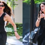 Anne Hathaway as Andy Sachs filming 'The Devil Wears Prada 2' in New York City.