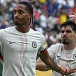 Chelsea's Brazilian forward Joao Pedro celebrates his goal against Fluminense in the Club World Cup semi-final
