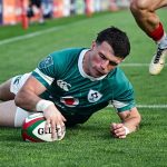 Calvin Nash of Ireland scores his side's 11th try during the International Rugby Test match between Portugal and Ireland