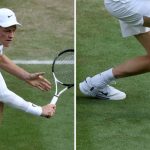 Jannik Sinner wearing Nike GP Challenge 1 Premium Tennis Shoes during the Wimbledon men's single finals on Sunday.