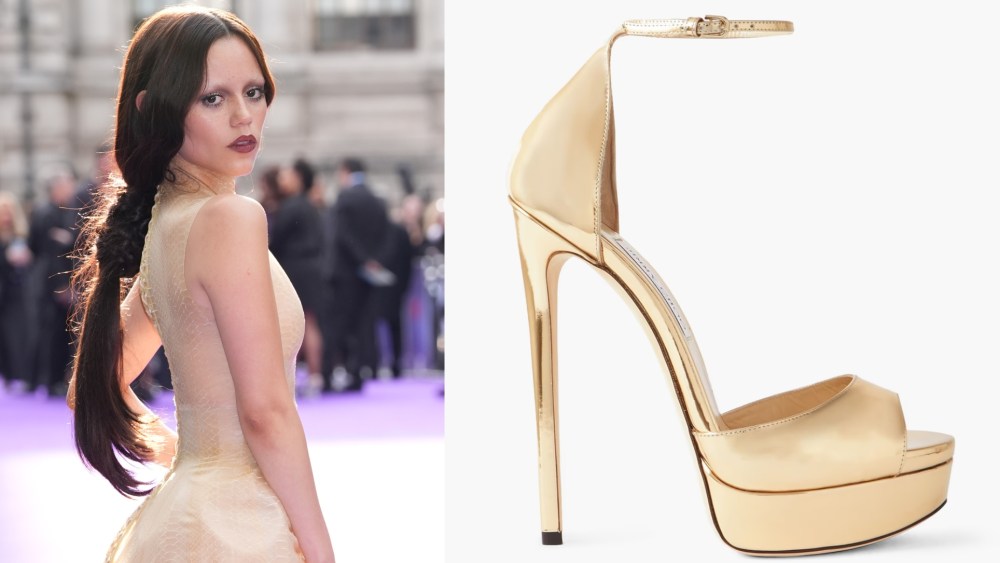 Jenna Ortega Makes Metallic Jimmy Choo Sandals Her Red Carpet Staple