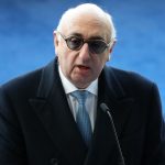Jonathan Barnett talks during the Cyrille Regis Memorial Service at The Hawthorns on January 30, 2018