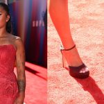 Jordan Chiles arrives at the Los Angeles Premiere Of Warner Bros. "Superman"  at TCL Chinese Theatre on July 07, 2025 in Hollywood, California.