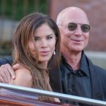 VENICE, ITALY - JUNE 28: Jeff Bezos and Lauren Sanchez are seen leaving the Aman Hotel for a party at the Arsenale on June 28, 2025 in Venice, Italy. (Photo by Stefano Mazzola/GC Images)