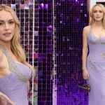 Lindsay Lohan makes a major reference with her dress at the London premiere of Freakier Friday.
