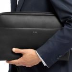 The Aviteur Travel Capsule Collection's laptop case launching at Harrods.
