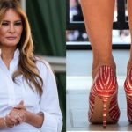 Melania Trump seen wearing Manolo Blahnik snake pumps at the White House's Independence Day celebration