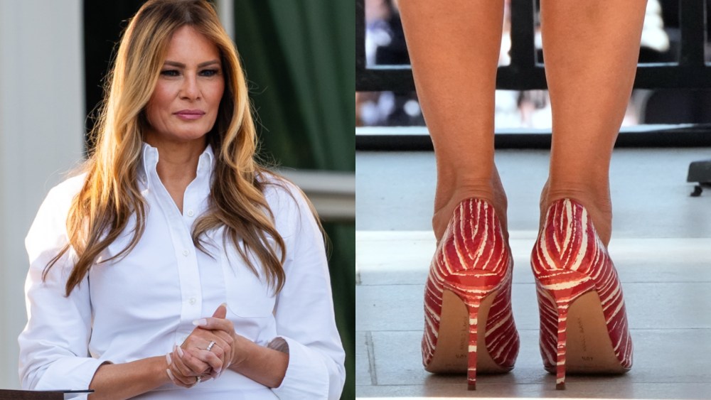 Melania Trump Wears Manolo Blahnik Pumps at White House