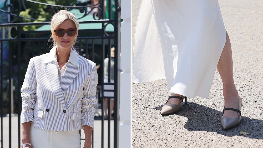 Nicky Hilton Wears Sculpted Brunello Cucinelli Heels at Wimbledon