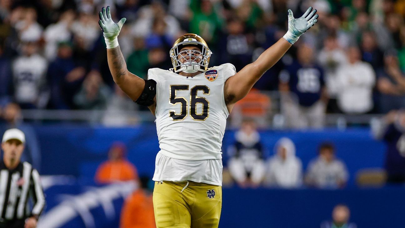 Notre Dame OL Charles Jagusah fractures arm in UTV accident