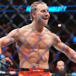 Paddy Pimblett reacts after defeating Michael Chandler during a mixed martial arts fight at UFC 314, Sunday, April 13, 2025, in Miami. (AP Photo/Lynne Sladky)