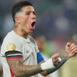 Chelsea's Enzo Fernandez reacts at the end of the Club World Cup win over Palmeiras