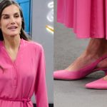 Queen Letizia wears pink slingback pumps at charity event in Spain