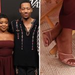 Quinta Brunson wearing Paris Texas Lidia Mules in Texas Rose patent leather featuring a mesh vamp at Comic-Con 2025.
