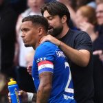 Russell Martin advises Rangers captain James Tavernier on touchline