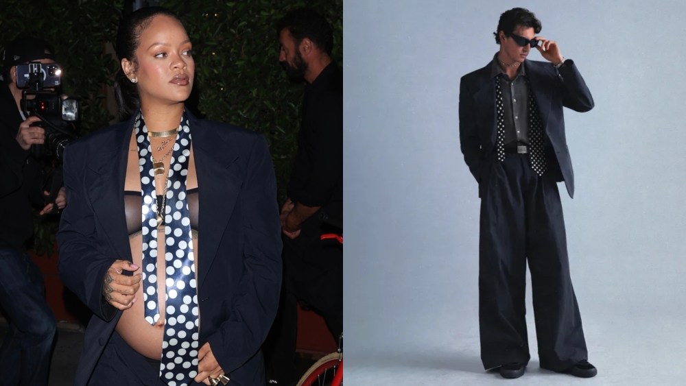 Rihanna Makes Her Baby Bump the Statement Piece of Her Erl Suit Look