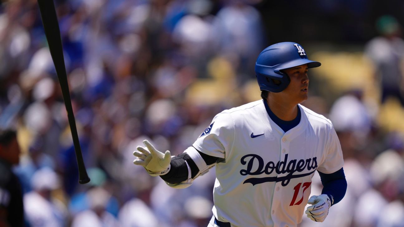 Shohei Ohtani homers in fifth straight game, tying Dodgers record