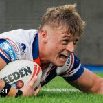 Jayden Myers diving to score