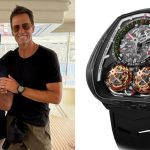 Jacob Arabo, founder of Jacob & Co., with Tom Brady at the E1 Monaco Grand Prix on July 19.