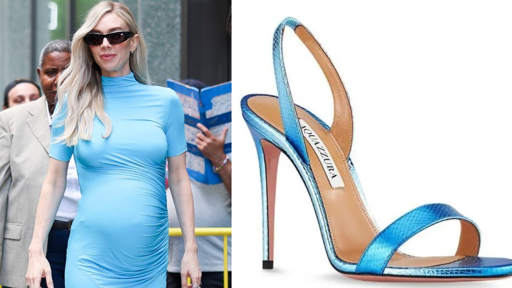 Vanessa Kirby Steps Out in Turquoise Aquazzura’s So Nude Heels in NYC