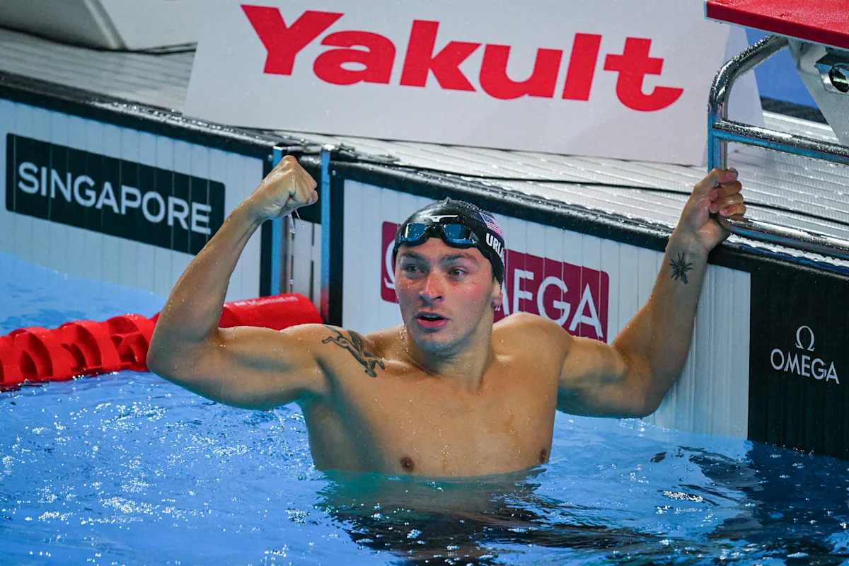 World Aquatics Championships 2025: Luca Urlando wins gold in butterfly, Jack Alexy sets American record