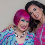 Zandra Rhodes with Hannah Attalah, founder of the luxury swimwear label, Oceanus.