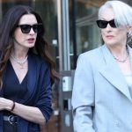 Anne Hathaway and Meryl Streep filming The Devil Wears Prada 2 in New York City.